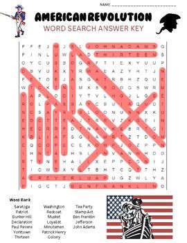 American Revolution Word Search Answers Doc