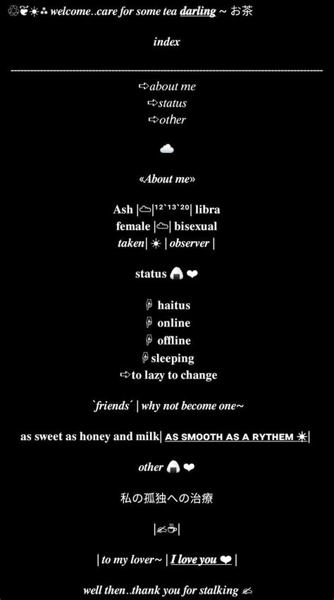 Amino Bio Template Aesthetic