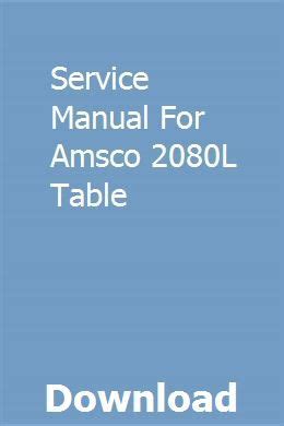 Amsco 2080 Service Manual Ebook Kindle Editon