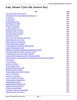 Amy Mount Tyler Isd Answer Key Doc