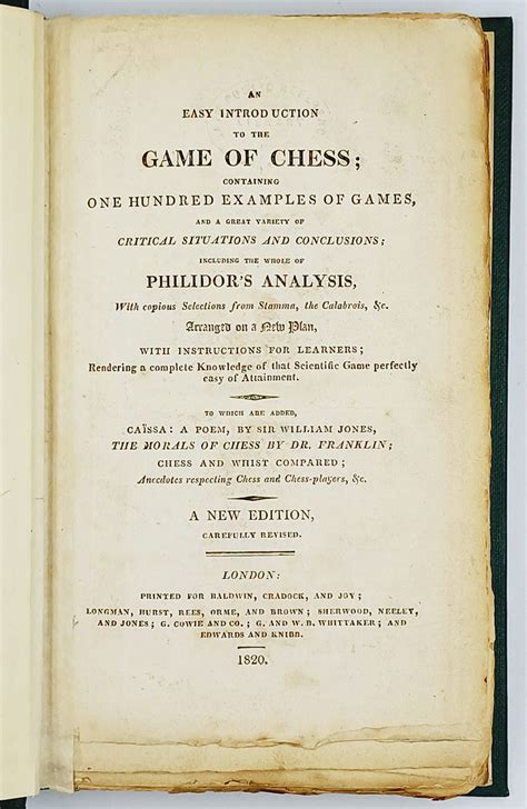 An Easy Introduction to the Game of Chess Containing One Hundred Examples of Games PDF