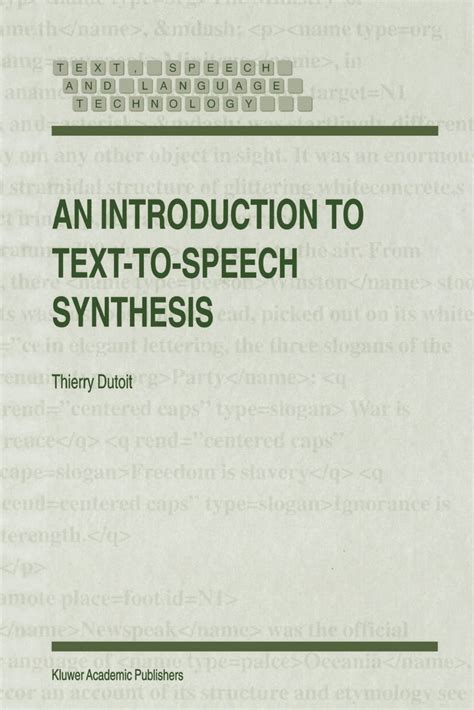 An Introduction to Text-to-Speech Synthesis 1st Edition Kindle Editon