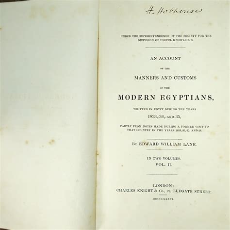 An account of the manners and customs of the modern Egyptians written in Egypt during the years 1833 -34 and -35 partly from notes made during a to that country in the years 1825-28 v2 Epub