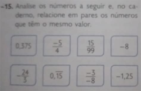 Analise os números anteriores: