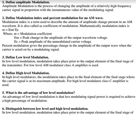 Analog Communication Techniques Short Question With Answer Doc