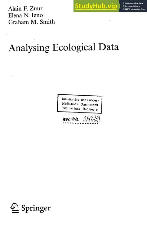 Analysing Ecological Data Reader