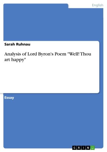 Analysis of Lord Byron's Poem "Well! Thou Art Happy" PDF