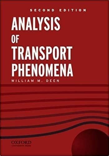 Analysis of Transport Phenomena Ebook PDF