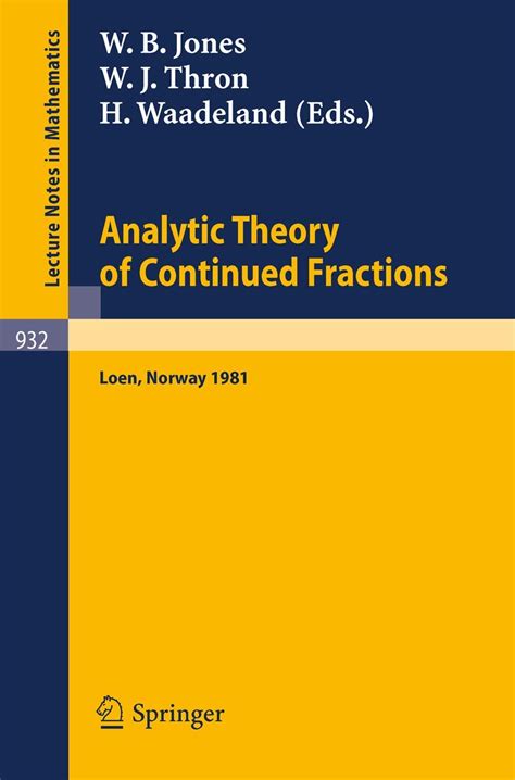 Analytic Theory of Continued Fractions III Proceedings of a Seminar-Workshop Epub