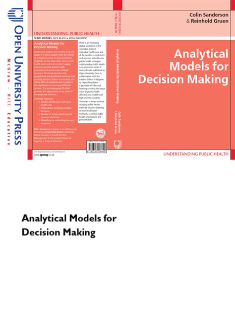 Analytical Models for Decision Making (Understanding Public Health) Epub