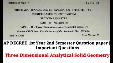 Analytical Solid Geometry Three Dimensional Epub