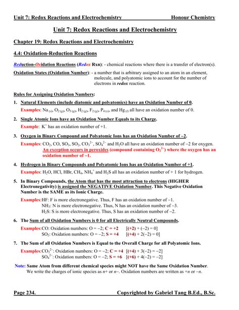 Analyzing Oxidation Reduction Reactions Answers Sheet Doc