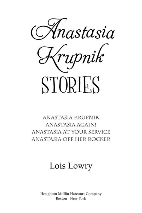 Anastasia Krupnik Stories An Anastasia Krupnik story