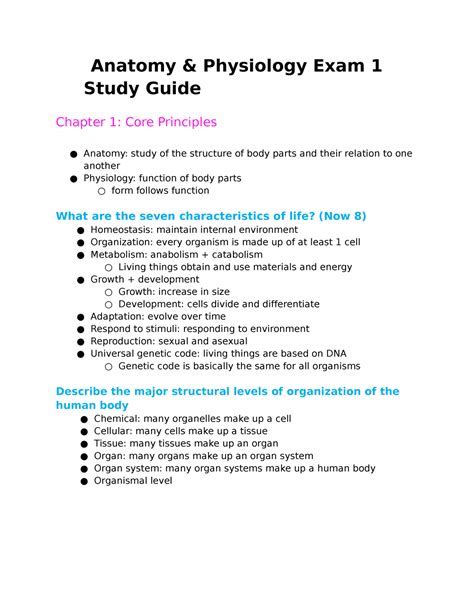 Anatomy and Physiology Exam 1: Conquer the Challenge with Confidence