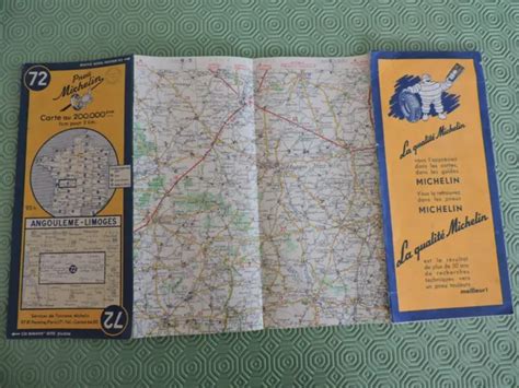 Ancienne Carte Michelin nÂ° 72 : AngoulÃªme - Limoges. Carte au 200.000e Reader