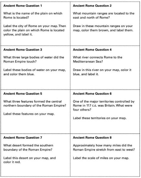 Ancient Rome Geography Challenge 6 Answers Doc