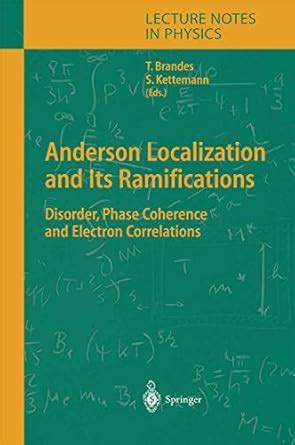 Anderson Localization and Its Ramifications Disorder Kindle Editon