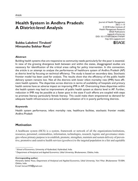 Andhra Pradesh Health and Health System Responsiveness Study Epub