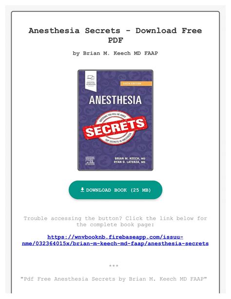 Anesthesia Secrets Ebook Kindle Editon