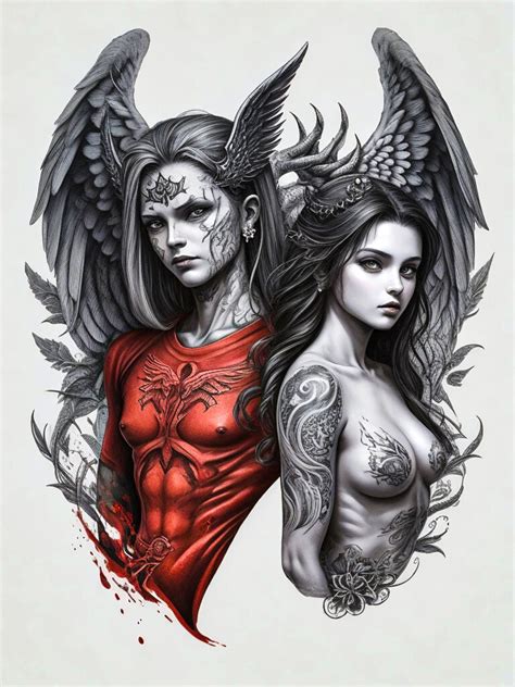 Angel Demon Tattoo: A Tapestry of Symbolism and Allure