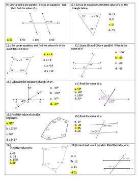 Angle Relationships Test Answers Epub