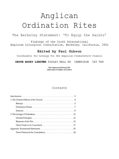 Anglican Ordination Rites: The Berkeley Statement Ebook Reader