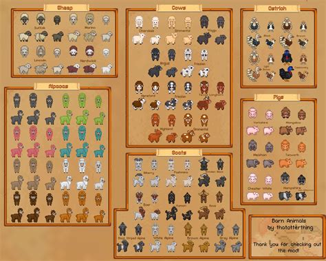 Animal Catalog Stardew