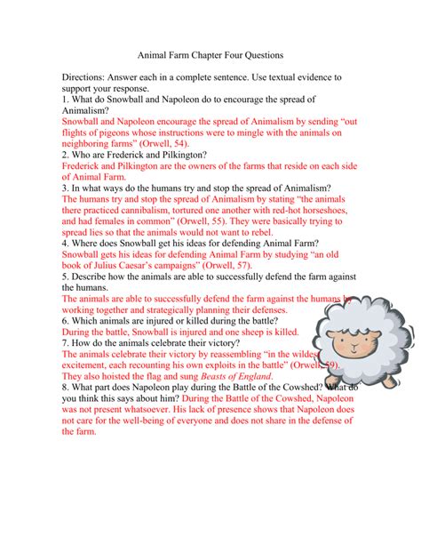 Animal Farm A Answer The Following Questions 1 PDF