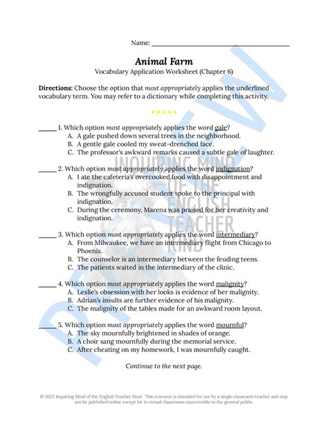 Animal Farm Chapter 6 Answers Reader