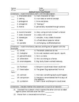 Animal Farm Final Test Answers Reader