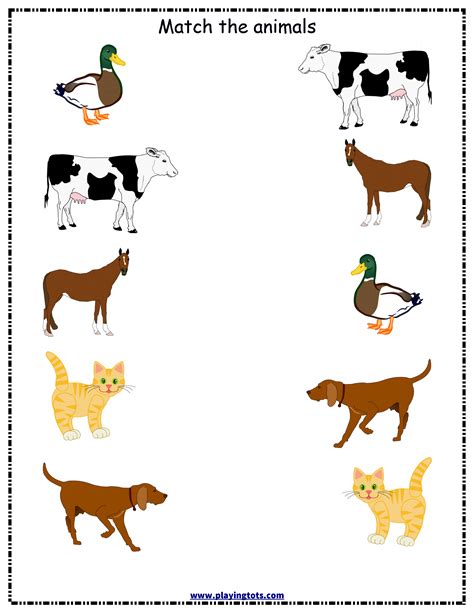 Animal Matching Game Printable