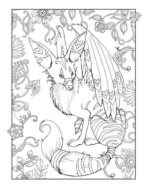 Animal in the Mythical Forest Adult coloring book with Animal and Flower Design Doc
