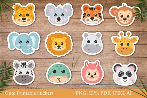 Animals Faces Printable For Kids Diferent Disgin