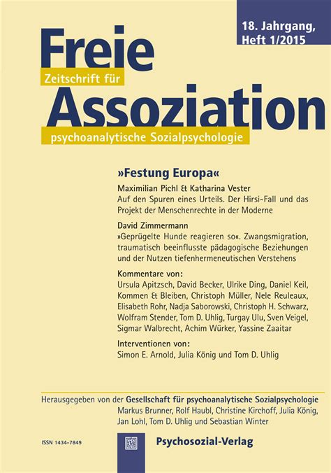 Anmerkungen zum Problem der Freien Assoziation Remarks on the Problem of Free Association German Edition Reader