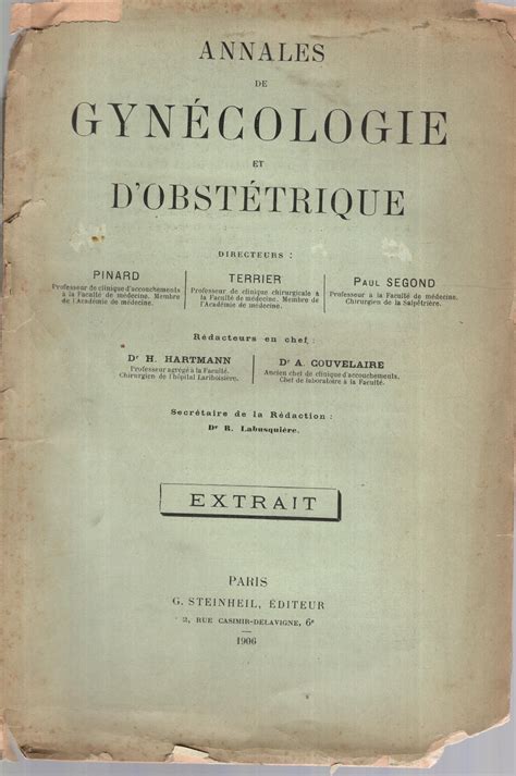 Annales De GynÃ©cologie Et D obstÃ©trique Volumes 21-22 French Edition Epub