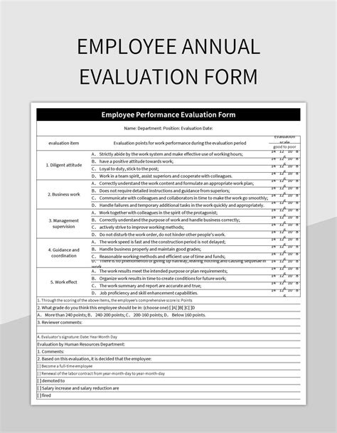 Annual Employee Evaluation Template