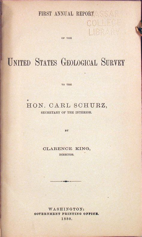 Annual Report of the United States Geological Survey to the Secretary of the Interior Reader