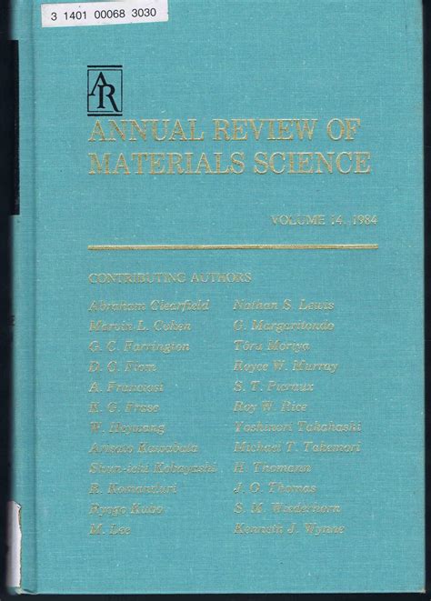 Annual Review of Materials Science Kindle Editon