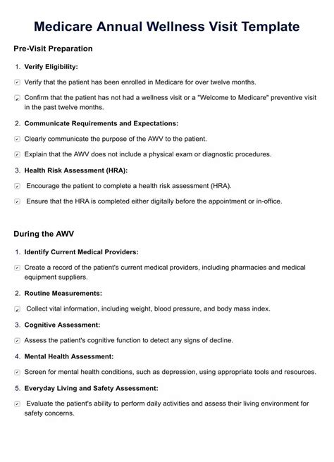 Annual Wellness Visit Template