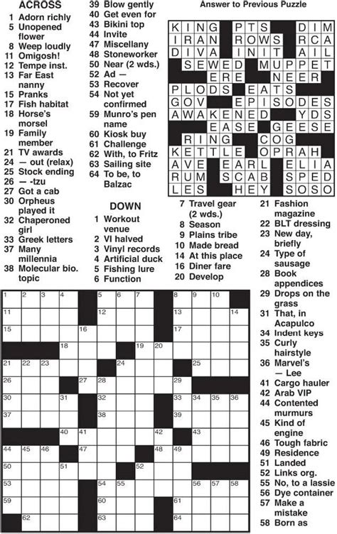 Answer Crossword Puzzle Doc