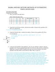 Answer Ecology Estimating Population Mark Recapture Epub