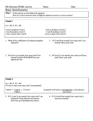 Answer For Basic Stoichiometry Pogil Activity Epub