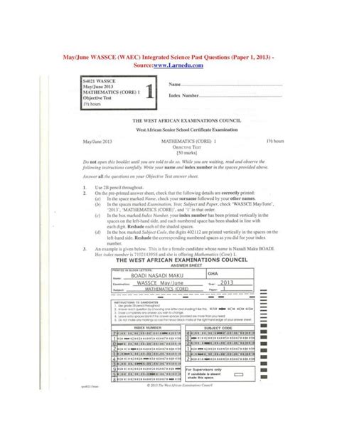 Answer For Computer Science Waec May June Epub