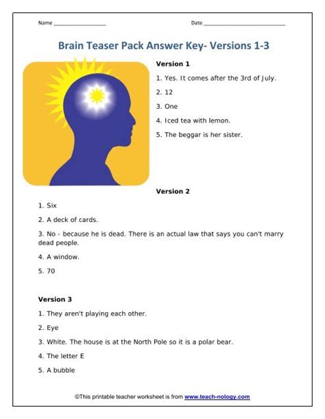 Answer Key 512 Brain Teaser Epub