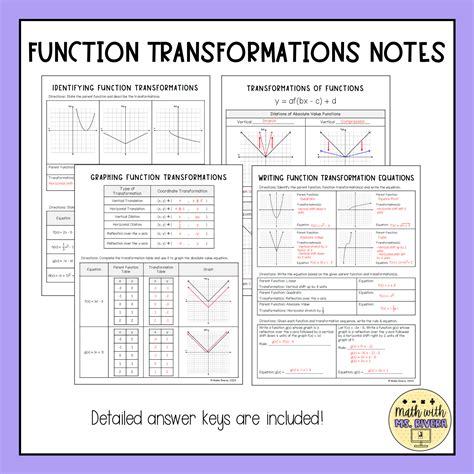 Answer Key Algebra 2 Transformations With Technology Doc