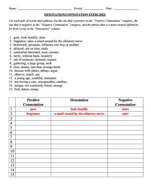 Answer Key Connotation Denotation Doc