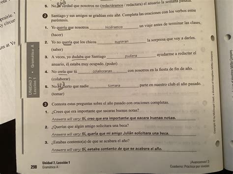 Answer Key For Avancemos Vocabulario Epub