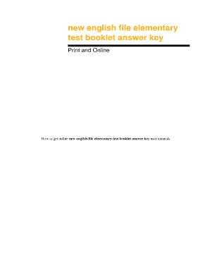 Answer Key For English File Elementary Tests Reader