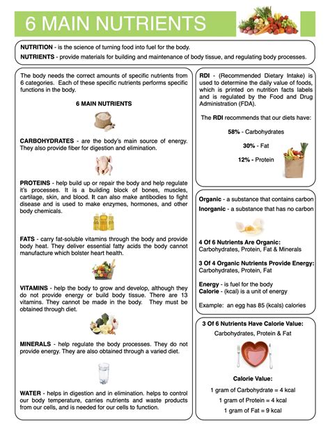 Answer Key For Food Nutrition Reader