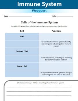 Answer Key For Immune System Webquest Kindle Editon